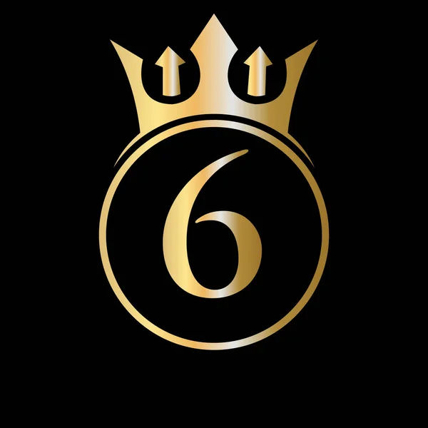 Lyxbrev Crown Logo Kronan Logotyp Brev Vektor Mall För Skönhet — Stock vektor