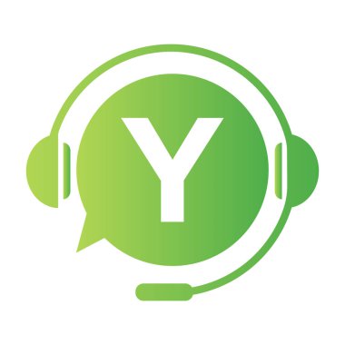 İletişim, Y Şablonu 'ndaki Sohbet Logosu. Baloncuk Konuşması, Y Harfi ile Danışmanlık İmza Simgesi