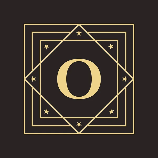 创意信O标志与雅致和时尚奢华的概念 首字母O级高级标志模板 — 图库矢量图片