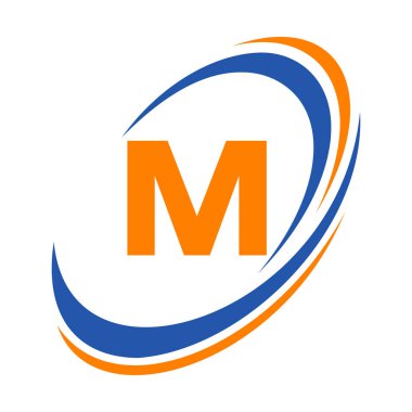 M Harfi Logo Şirketi Adı Basit ve Modern Logotype İş ve Şirket Kimliği Tasarımı