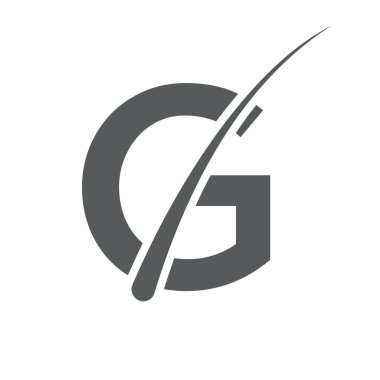 G harfi vektör şablonundaki saç tedavi logosu. Dermatoloji logosu tasarımı, saç bakımı. Kepek önleyici şampuan için ikon. Kepeğe karşı yağ tasarımı