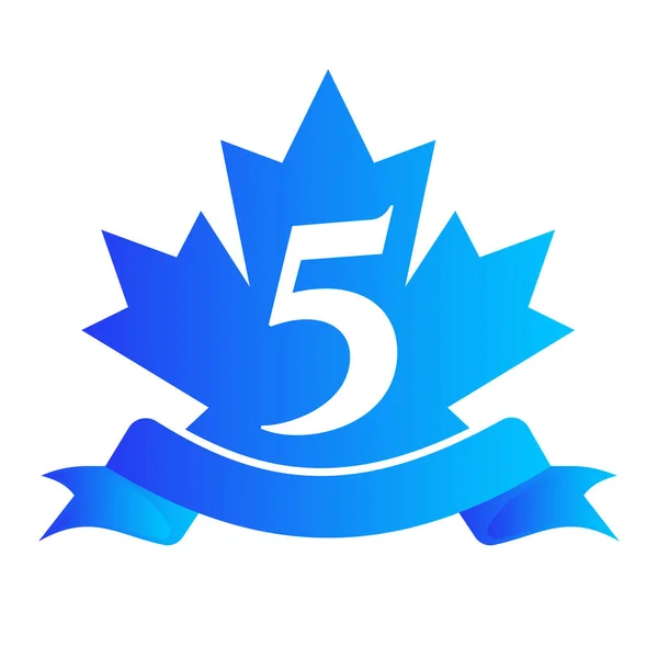 Canadian Red Maple Letter Siegel Und Band Luxus Wappen Logo — Stockvektor
