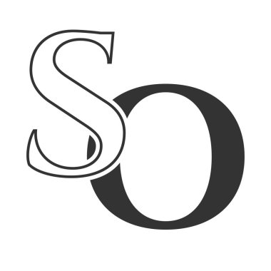 İlk harf SO, işletim sistemi logo tasarım şablonu. İşletme ve şirket kimliği için monogram Harf OS logo tasarım vektör şablonu