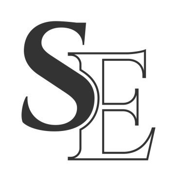 İlk harf SE, ES logo tasarım şablonu. Monogram ES lüks logo tasarım vektör şablonu