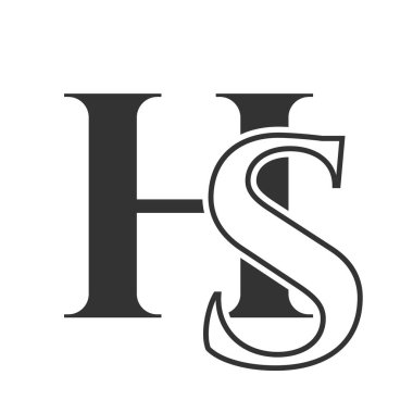 İlk harf SH, HS logo tasarım şablonu. Monogram Harf HS lüks logo tasarım vektör şablonu