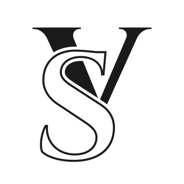 İlk harf SV, VS logo tasarım şablonu. İş ve şirket kimliği için monogram Letter SV lüks logo tasarım vektör şablonu