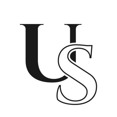 İlk harf SU, ABD logo tasarım şablonu. İş ve şirket kimliği için monogram Letter SU lüks logo tasarım vektör şablonu