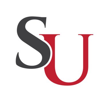 İlk harf SU, ABD logo tasarım şablonu. İş ve şirket kimliği için monogram Letter SU lüks logo tasarım vektör şablonu