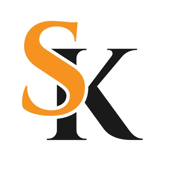 初期文字Sk Ksロゴデザインテンプレート Monogramの手紙 ビジネスや企業のアイデンティティのためのSk豪華なロゴデザインベクトルテンプレート — ストックベクタ
