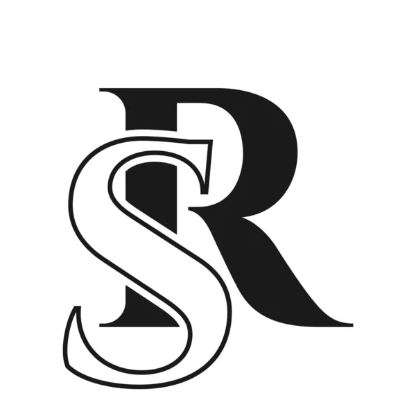 初期文字Sr Rsロゴデザインテンプレート Monogram Letter Sr高級ロゴデザインベクトルテンプレートビジネスや企業のアイデンティティ — ストックベクタ