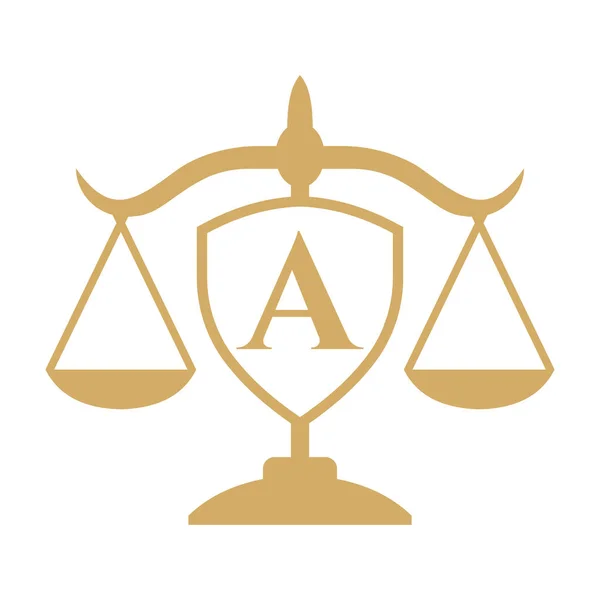 Law Firm Logo Design Letter Shield Sign Logo Lawyer Justice — стоковий вектор