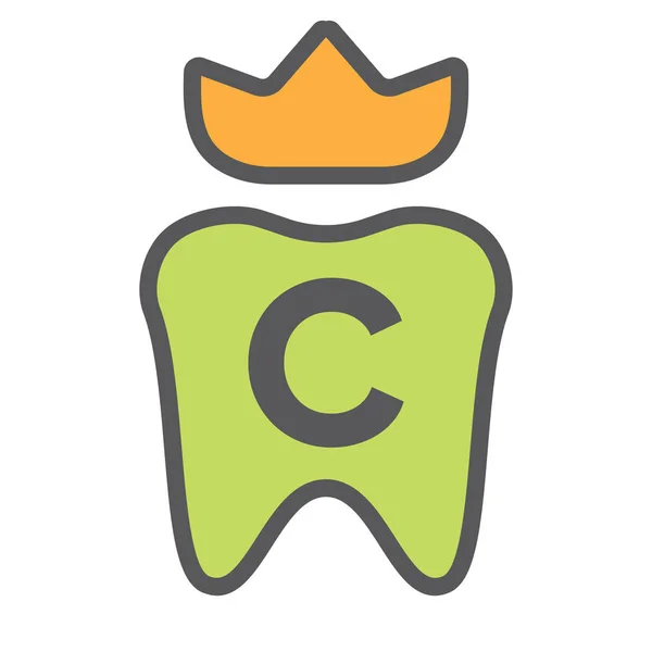 Diseño Del Logotipo Dental Letra Símbolo Corona Signo Logotipo Cuidado — Archivo Imágenes Vectoriales