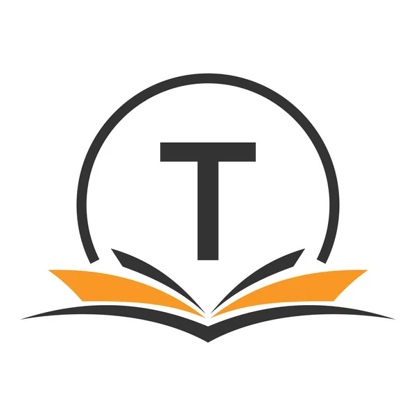 Letra Educación Logo Book Concept Formación Career Sign Universidad Academia — Vector de stock