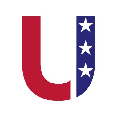 Amerikan İşletme, Şirket ve Şirket Kimliği logosu. U Vector Şablonu Üzerinde ABD Logosu