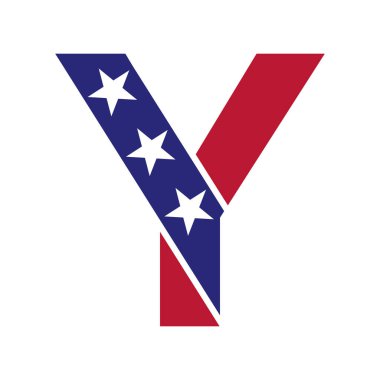 Y harfli Amerikan İş Logosu, Şirket ve Şirket Kimliği. ABD Amerikan Logosu Y Harfi Vektör Şablonu