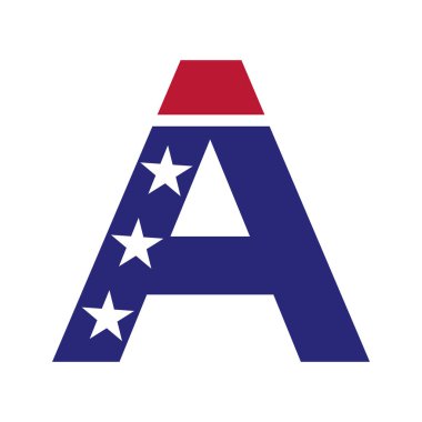 Amerika 'nın İş, Şirket ve Şirket Kimliği logosu. A Harfi Vektör Şablonunda ABD Logosu