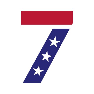 İlk Mektup 7, İş, Şirket ve Şirket Kimliği için Amerikan Logosu. ABD Logosu 7. Mektup Vektör Şablonu