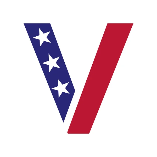 Amerikan İşletme, Şirket ve Şirket Kimliği logosu. V Harfi Vektör Şablonunda ABD Logosu