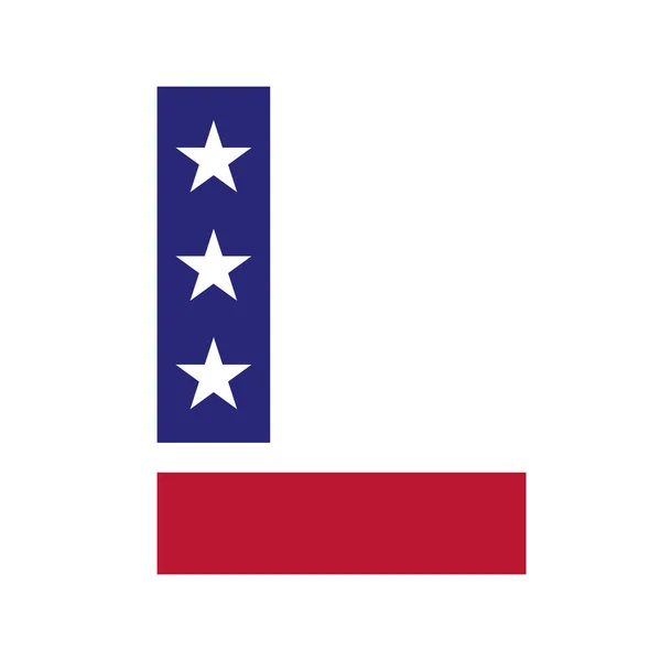頭文字Lビジネスのためのアメリカのロゴ 企業アイデンティティ Usa American Logo Letter Lベクトルテンプレート — ストックベクタ