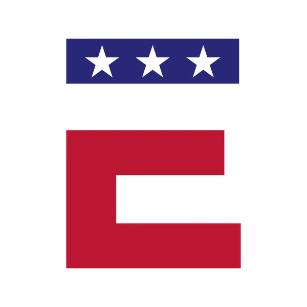 頭文字Eビジネス 企業のアイデンティティのためのアメリカのロゴ Usa American Logo Letter Eベクトルテンプレート — ストックベクタ
