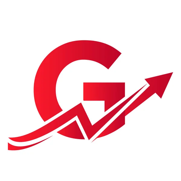 Letter Financial Logo Growth Arrow Economy Logo Sign Alphabet Vector — Stock Vector