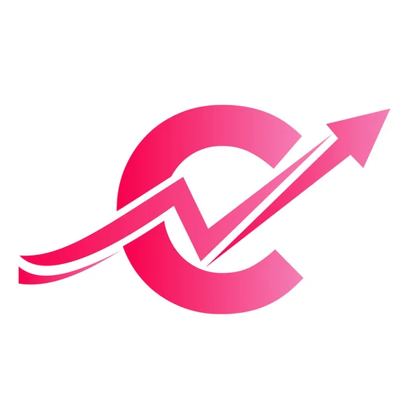 Büyüme Oklu Harfi Finansal Logo Alfabesindeki Ekonomi Logosu Şablonu Mzası — Stok Vektör