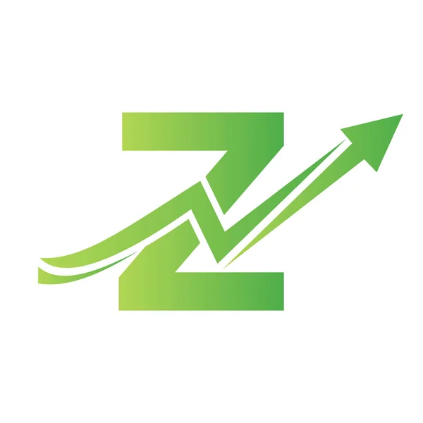 Carta Logotipo Financeiro Com Seta Crescimento Assine Logotipo Economia Modelo — Vetor de Stock