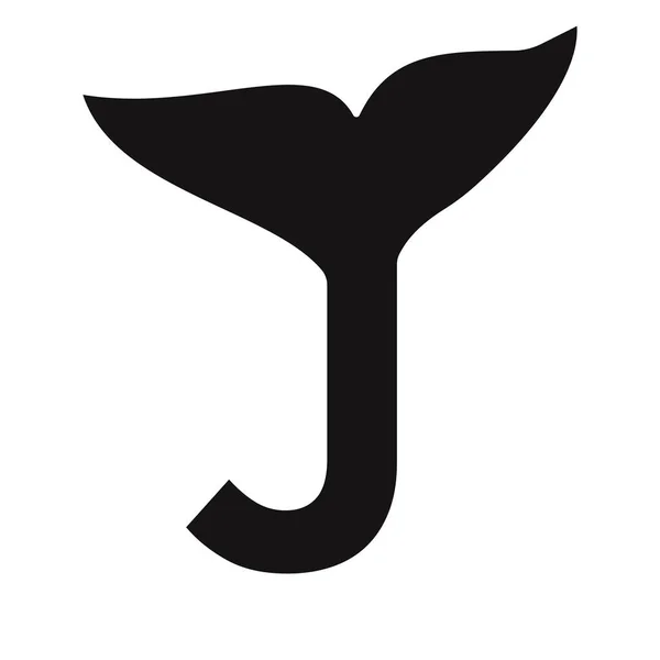 Επιστολή Φάλαινα Λογότυπο Σχεδιασμός Πρότυπο Διάνυσμα Υπογράψει — Διανυσματικό Αρχείο