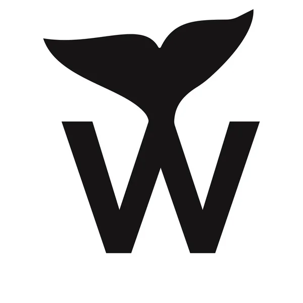 Буква Логотип Дизайна Китов Векторный Знак — стоковый вектор