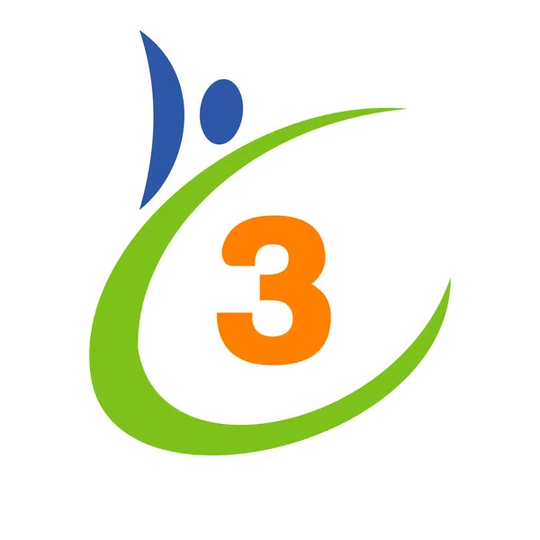 Logo Voor Menselijke Gezondheid Brief Brief Gezondheidszorg Logo Bio Sign — Stockvector