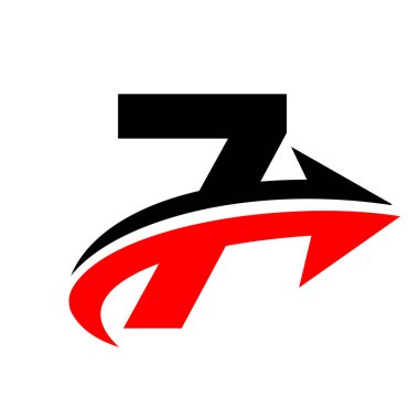 Harf 7 Finansal Logo Konsepti Büyüme Oku İşaretli. Ekonomik Gelişim Logosu Sembol Vektör Şablonu