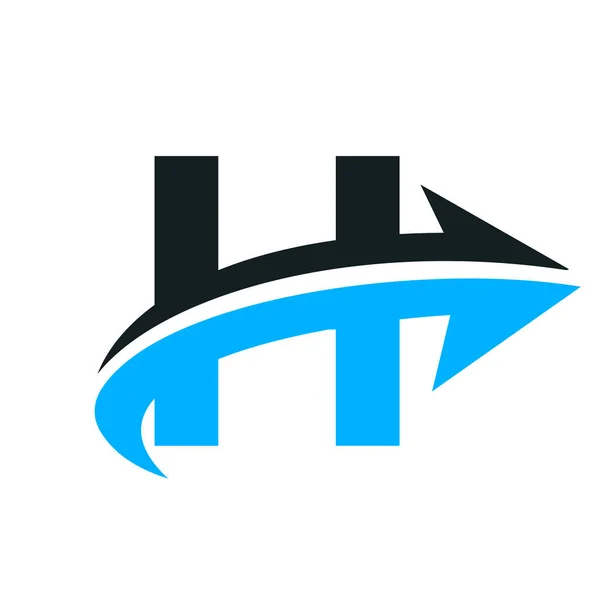 字母H财务标志概念与成长箭头标志 经济发展标志符号向量模板 — 图库矢量图片