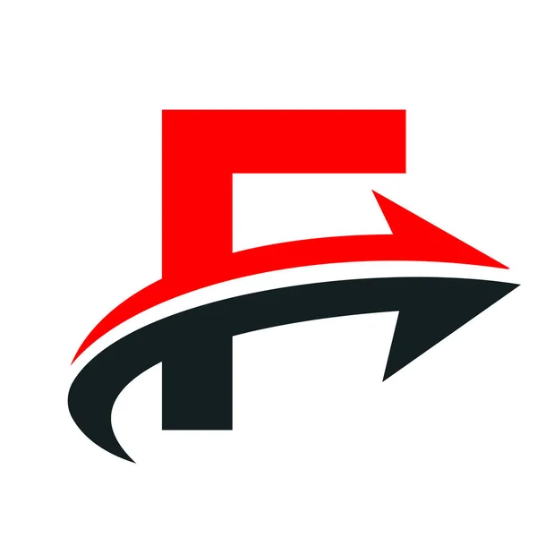 Lettre Concept Logo Financier Avec Signe Flèche Croissance Modèle Vectoriel — Image vectorielle