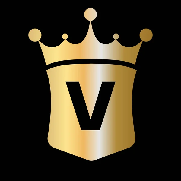 Letter Crown Shield Logo Vector Template Luxury Concept Symbol — 스톡 벡터