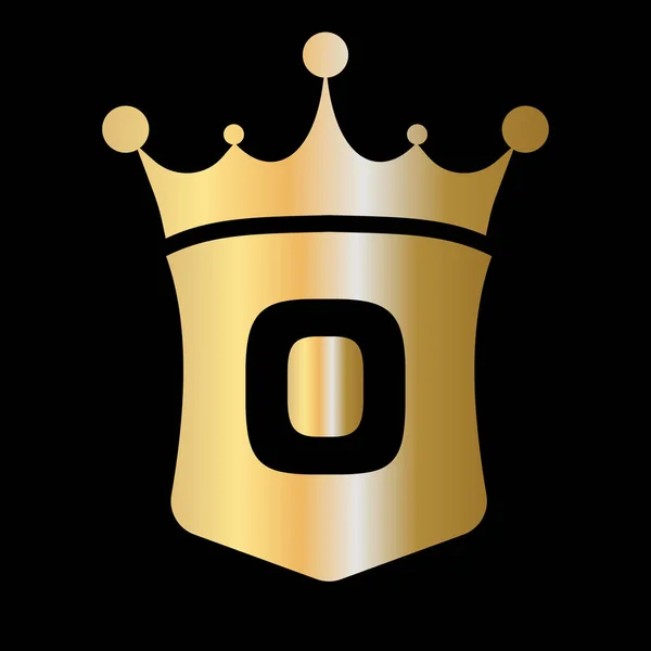 Літера Власна Корона Щит Логотип Векторний Шаблон Символом Розкоші Концепції — стоковий вектор