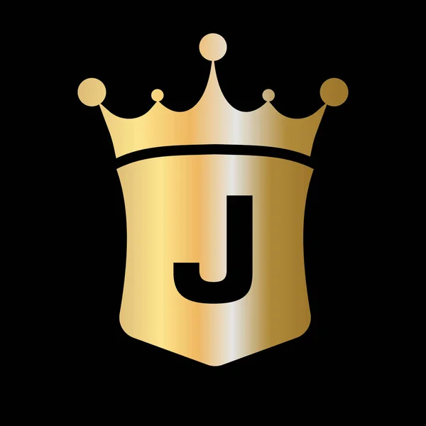 List Korona Szablon Logo Wektora Tarczy Luksusowym Symbolem Koncepcji — Wektor stockowy