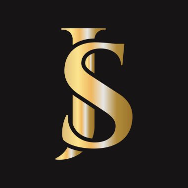 İlk harf JS, SJ logo tasarım vektör şablonu. JS logot tipi lüks sembol.