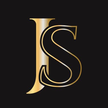 İlk harf JS, SJ logo tasarım vektör şablonu. JS logot tipi lüks sembol.