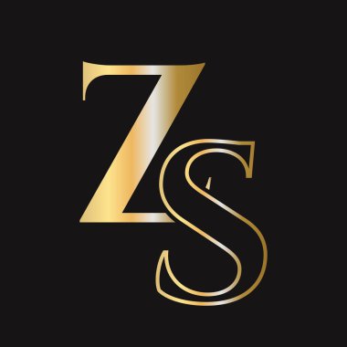İlk harf SZ, ZS logo tasarım vektör şablonu. Monogram SZ logot tipi lüks sembol