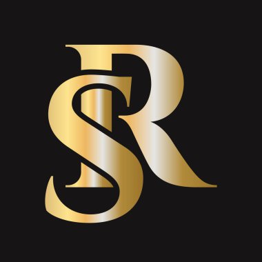 İlk harf SR, SC logo tasarım vektör şablonu. Monogram SR logot tipi lüks sembol