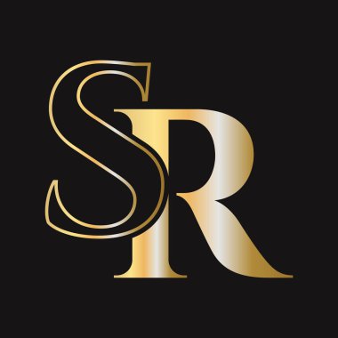 İlk harf SR, SC logo tasarım vektör şablonu. Monogram SR logot tipi lüks sembol