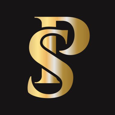 İlk harf SP, PS logo tasarım vektör şablonu. Monogram SP logot tipi lüks sembol