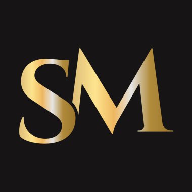 İlk harf sado-mazo, MS logo tasarım vektör şablonu. Monogram SM logoti lüks sembol