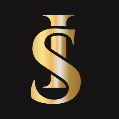 İlk harf SI, logo tasarım vektör şablonu. Monogram SI logot tipi lüks sembol