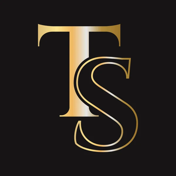 初期文字St Tsロゴデザインベクトルテンプレート モノグラムStのロゴタイプ高級シンボル — ストックベクタ