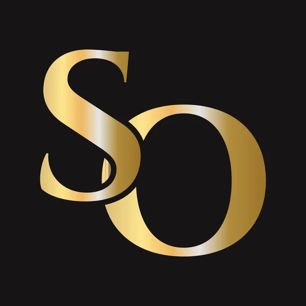 初期文字だから Osのロゴデザインベクトルテンプレート モノグラムSoロゴタイプ高級シンボル — ストックベクタ