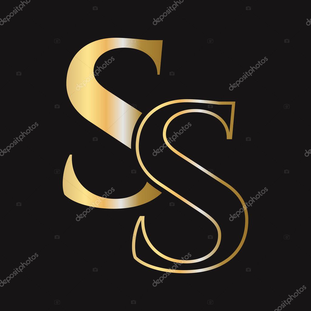 Initial letter S S, SS logo design vector template. Monogram SS logotype luxury symbol
