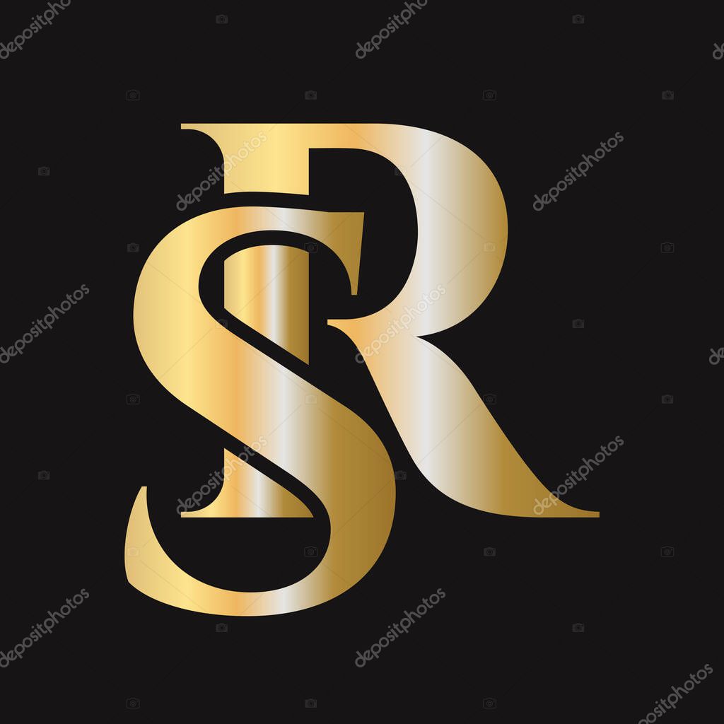 Initial letter SR, RS logo design vector template. Monogram SR logotype luxury symbol