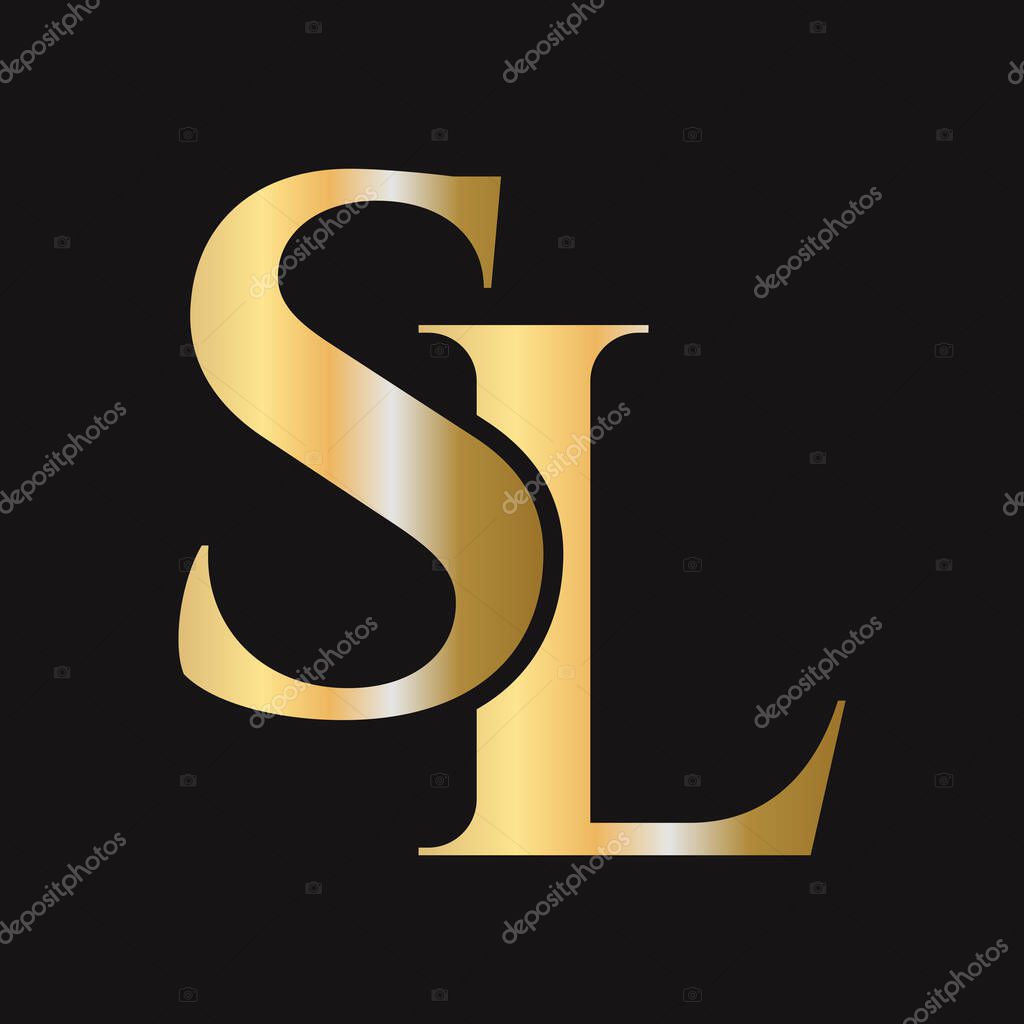 Initial letter SL, LS logo design vector template. Monogram SL logotype luxury symbol