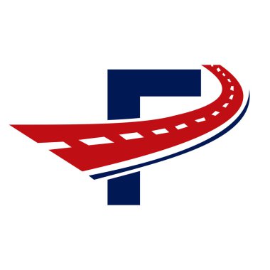 Letter F Transport Logo. F Letter Road Logo Design Transportation Sign Symbol
